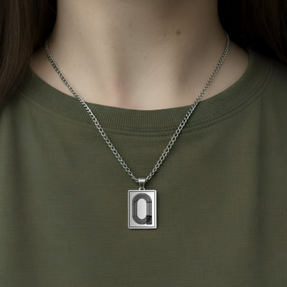 Track Pendant Necklace — Silver