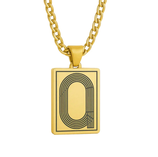 Track Pendant Necklace — Gold