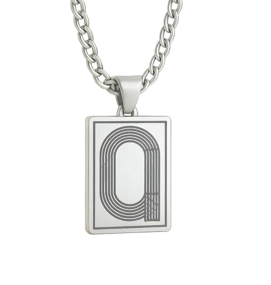 Track Pendant Necklace — Silver