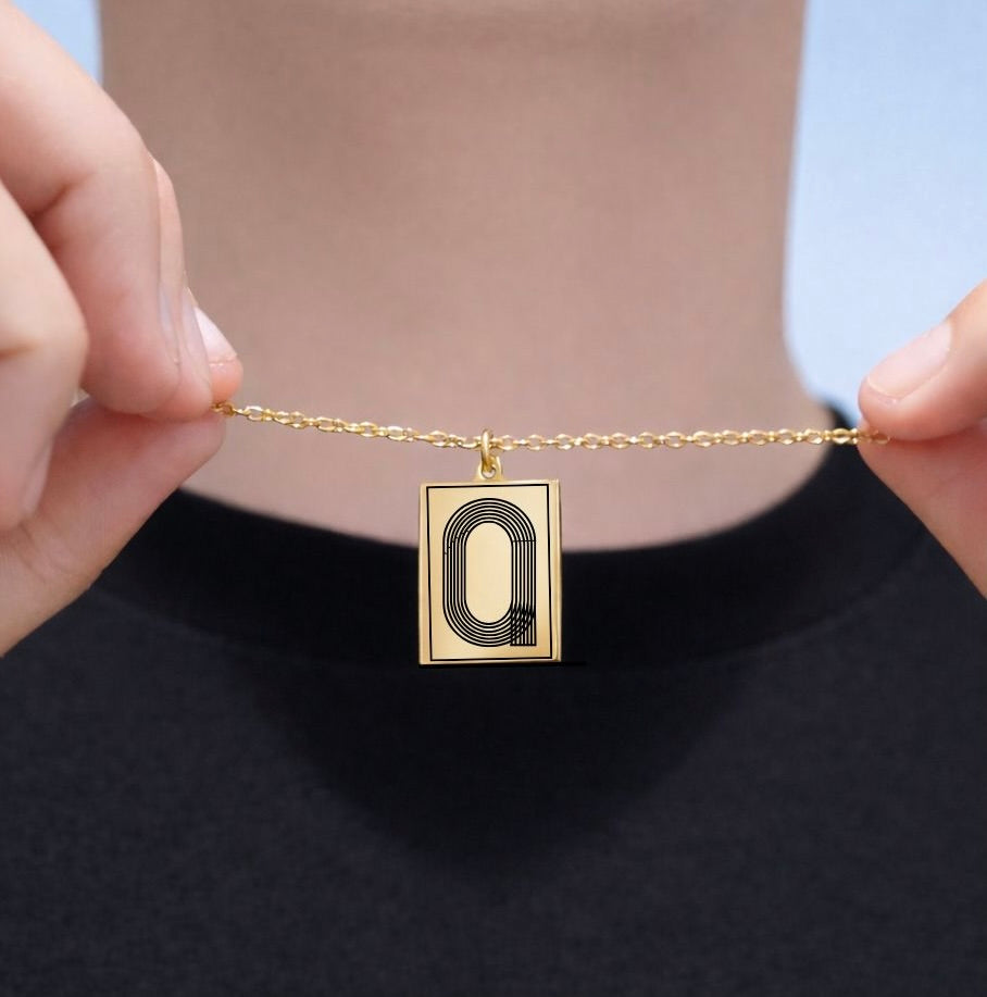 Track Pendant Necklace — Gold