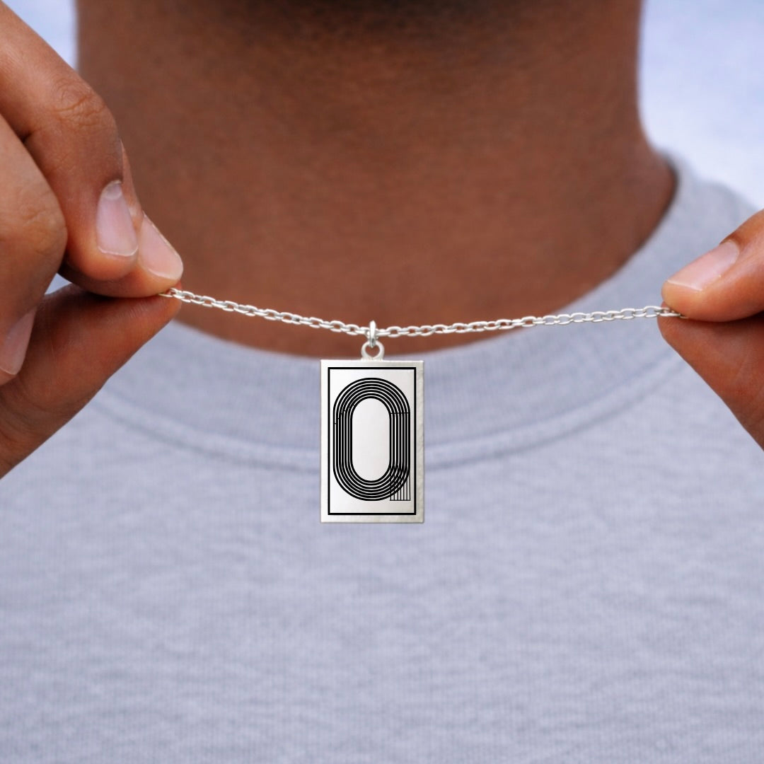 Track Pendant Necklace — Silver