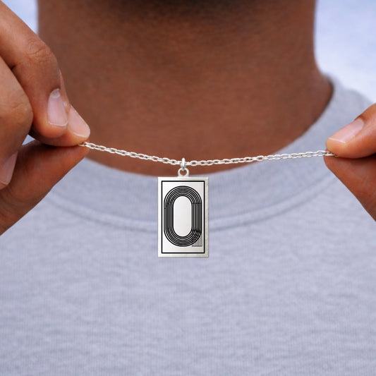Track Pendant Necklace — Silver