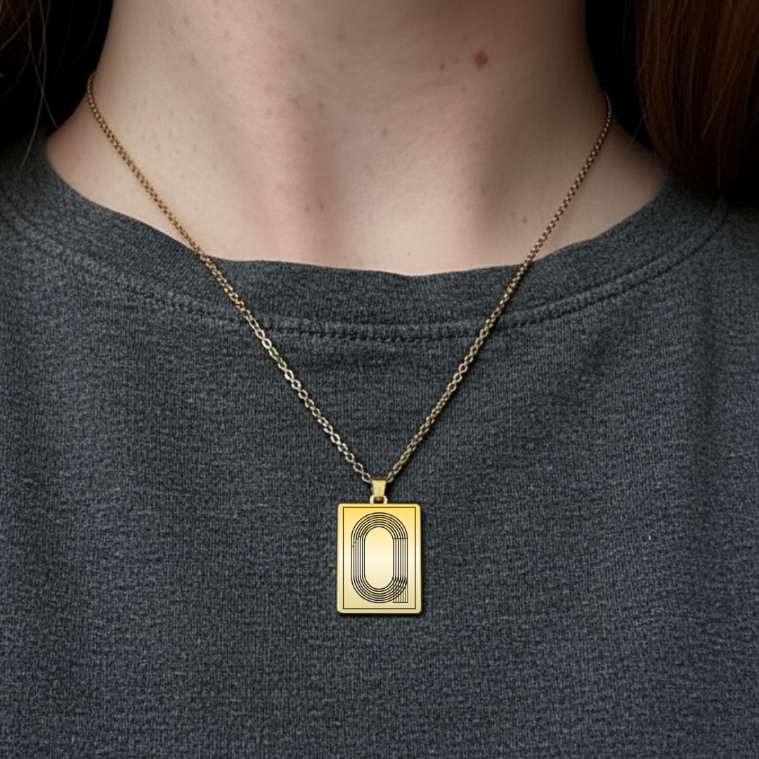Track Pendant Necklace — Gold