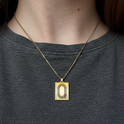 Track Pendant Necklace — Gold