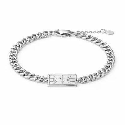 Basketball Cuban Link Bracelet — Silver