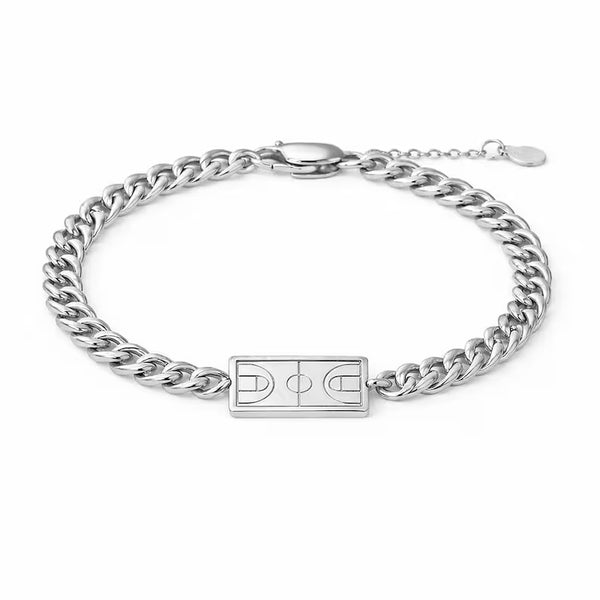 Basketball Cuban Link Bracelet — Silver