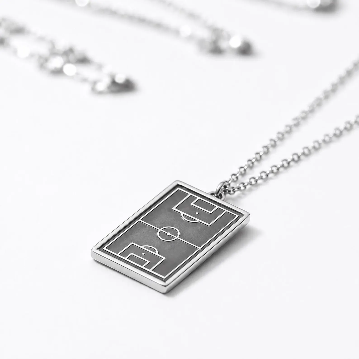 Close-up of the Soccer Field pendant and chain
