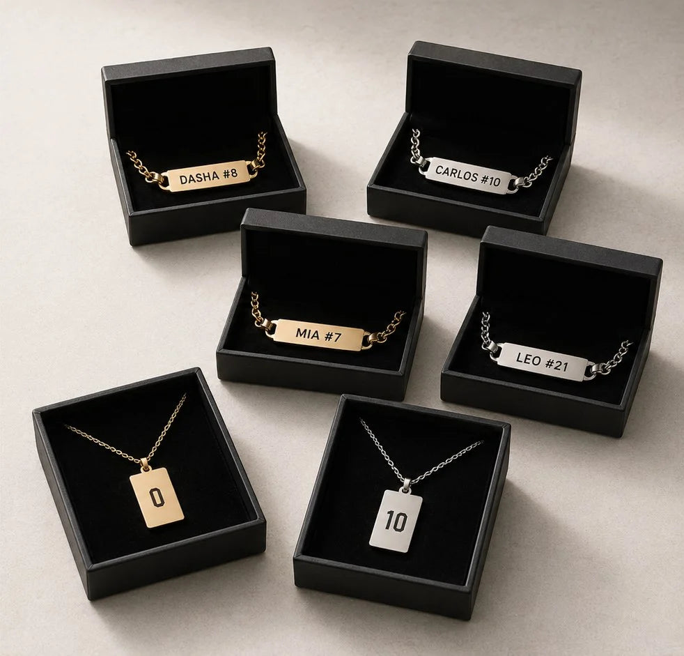 A team wearing matching engraved Persona pieces